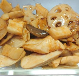 ご飯のお供に！蓮根エリンギと鶏胸肉の甘辛焼き